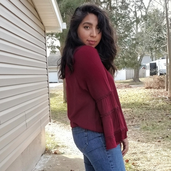 ALL TOO WELL POM POM BELL SLEEVE TOP - Picture 6 of 16